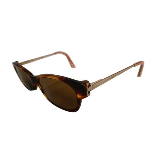 Tory Burch Tortoise Cat Eye Sunglasses Brown Acetate TB Logo TB9007 Frame 51mm - Picture 5 of 5